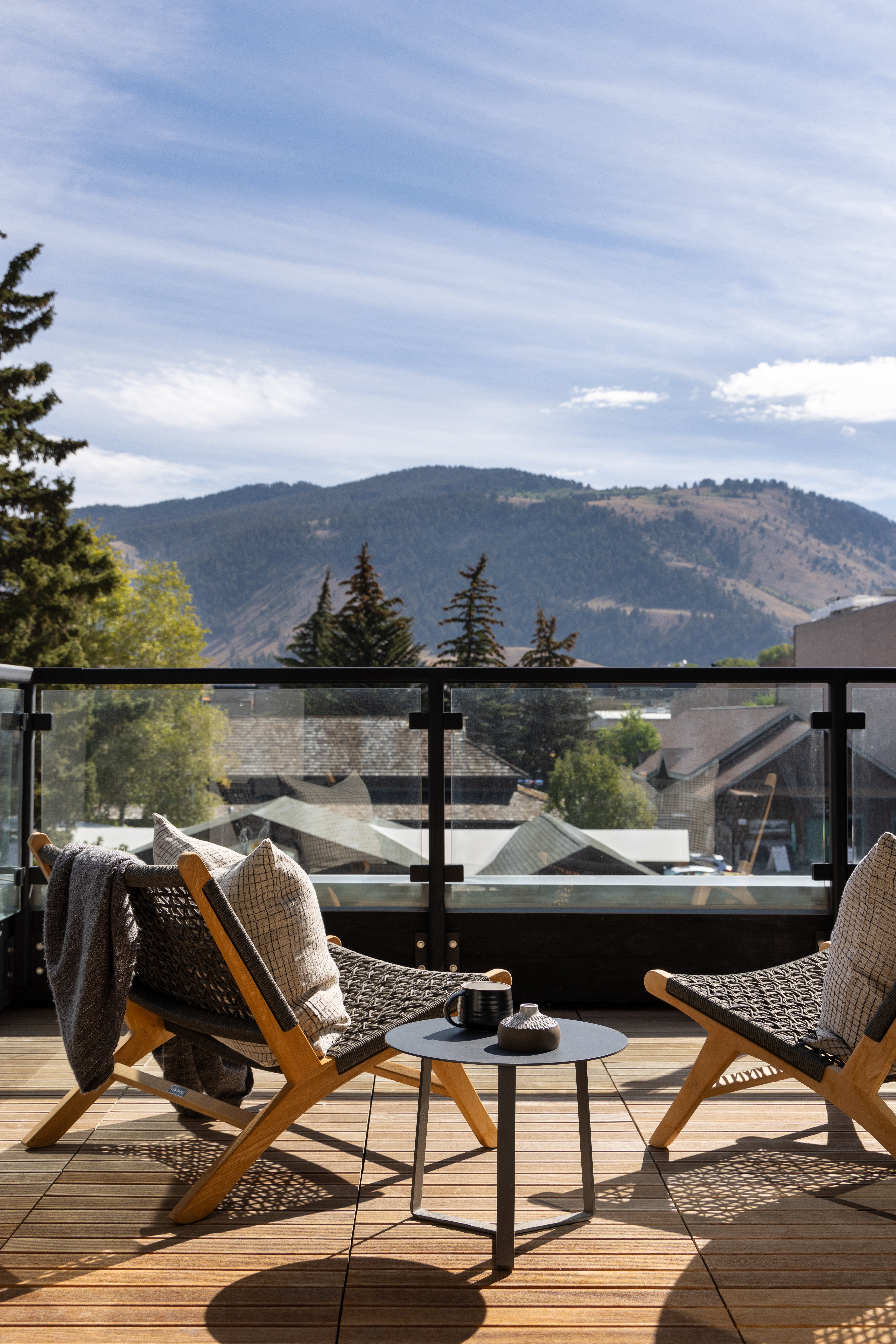 Private terrace with Snow King views